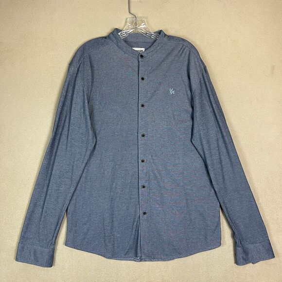 YoungLA Shirt Mens Extra Large Gray Button Front Long Sleeve Casual Preppy Adult - Picture 1 of 10